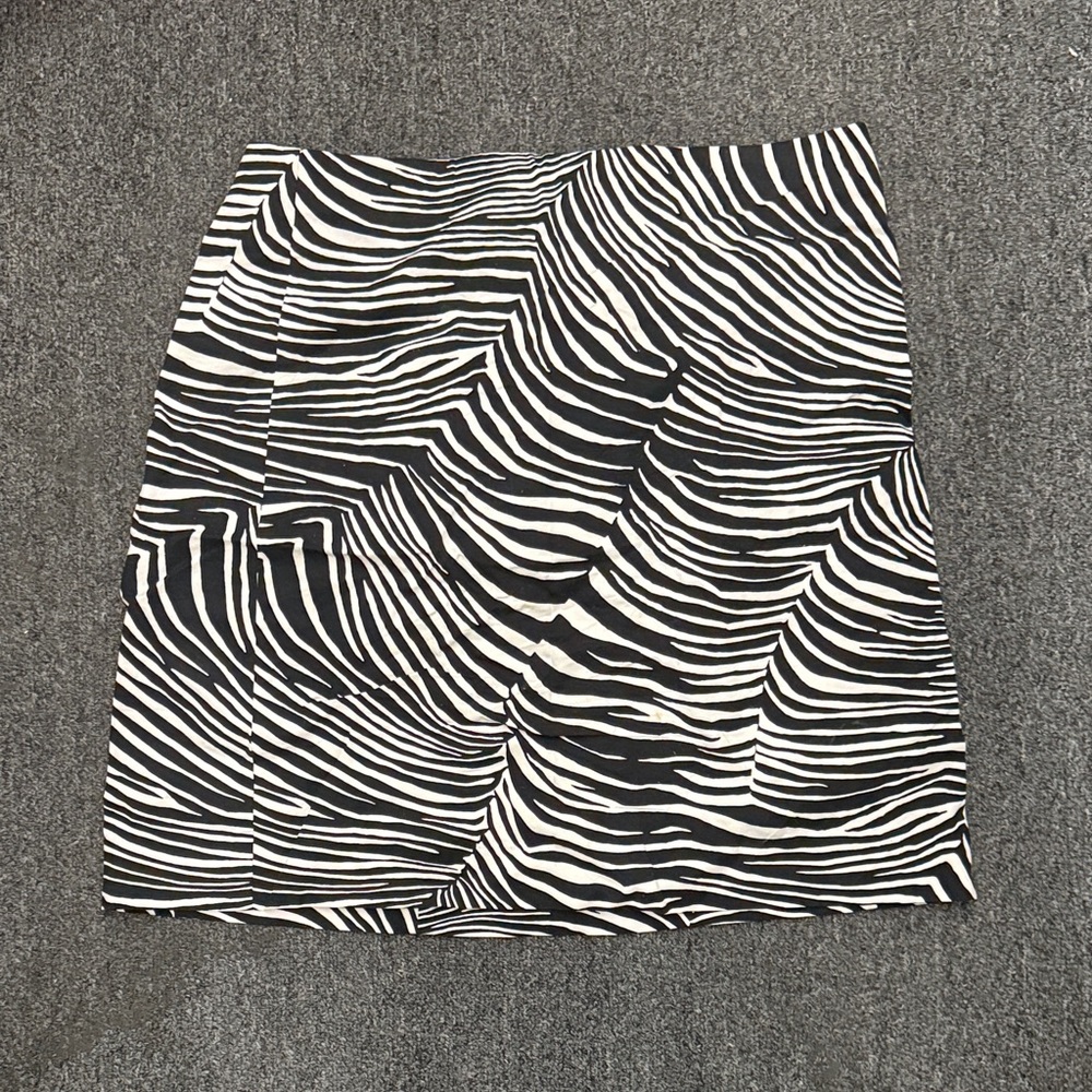 Ann Taylor Factory Zebra Print Skirt - Black and White